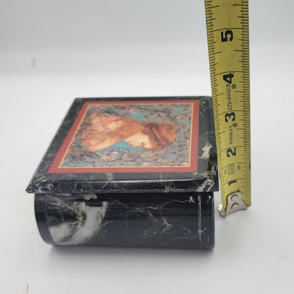 Vintage Edna Hibel Mother & Child Marble Trinket Jewelry Box - Picture 8 of 10